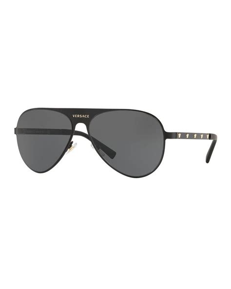 Versace Men's Medusa Head Aviator Sunglasses 